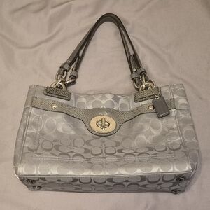 Vintage Coach Penelope Grey Faux Snakeskin